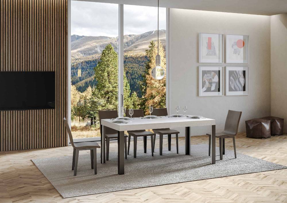 Itamoby Tavolo Linea Allungabile piano Bianco Frassino 90×180 Allungato 284 telaio Antracite Fino al 50% di sconto