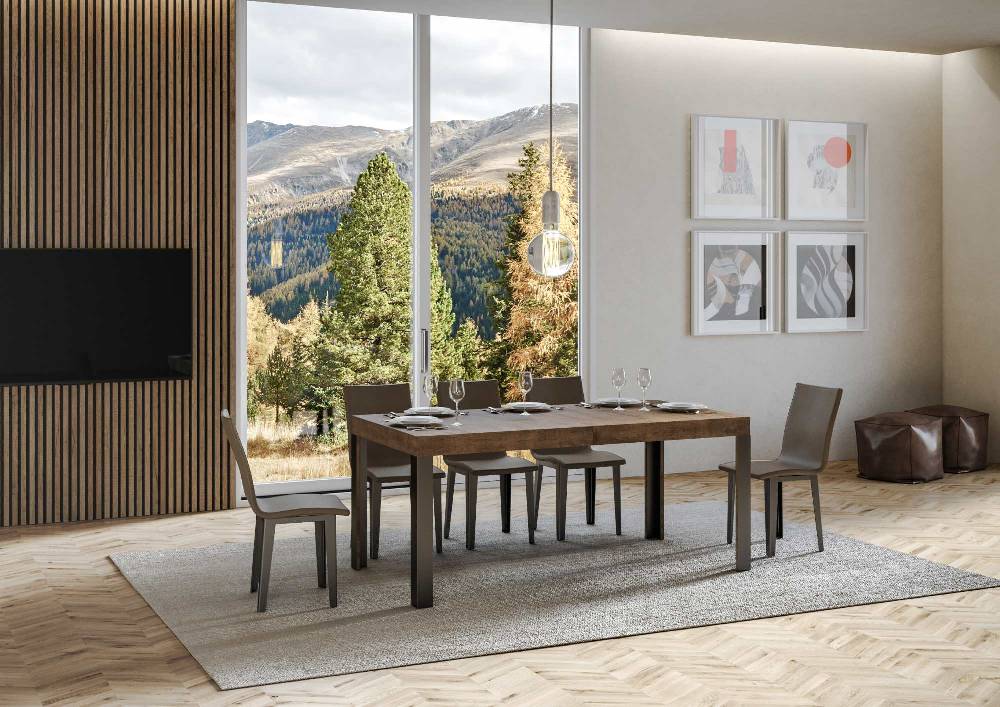 Itamoby Tavolo Linea Allungabile piano Noce 90×160 Allungato 264 telaio Antracite Fino al 60% di sconto