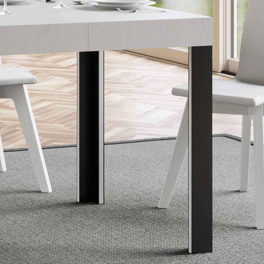 Itamoby Tavolo Linea Allungabile piano Bianco Frassino 90×160 Allungato 264 telaio Antracite Offerta speciale della fabbrica