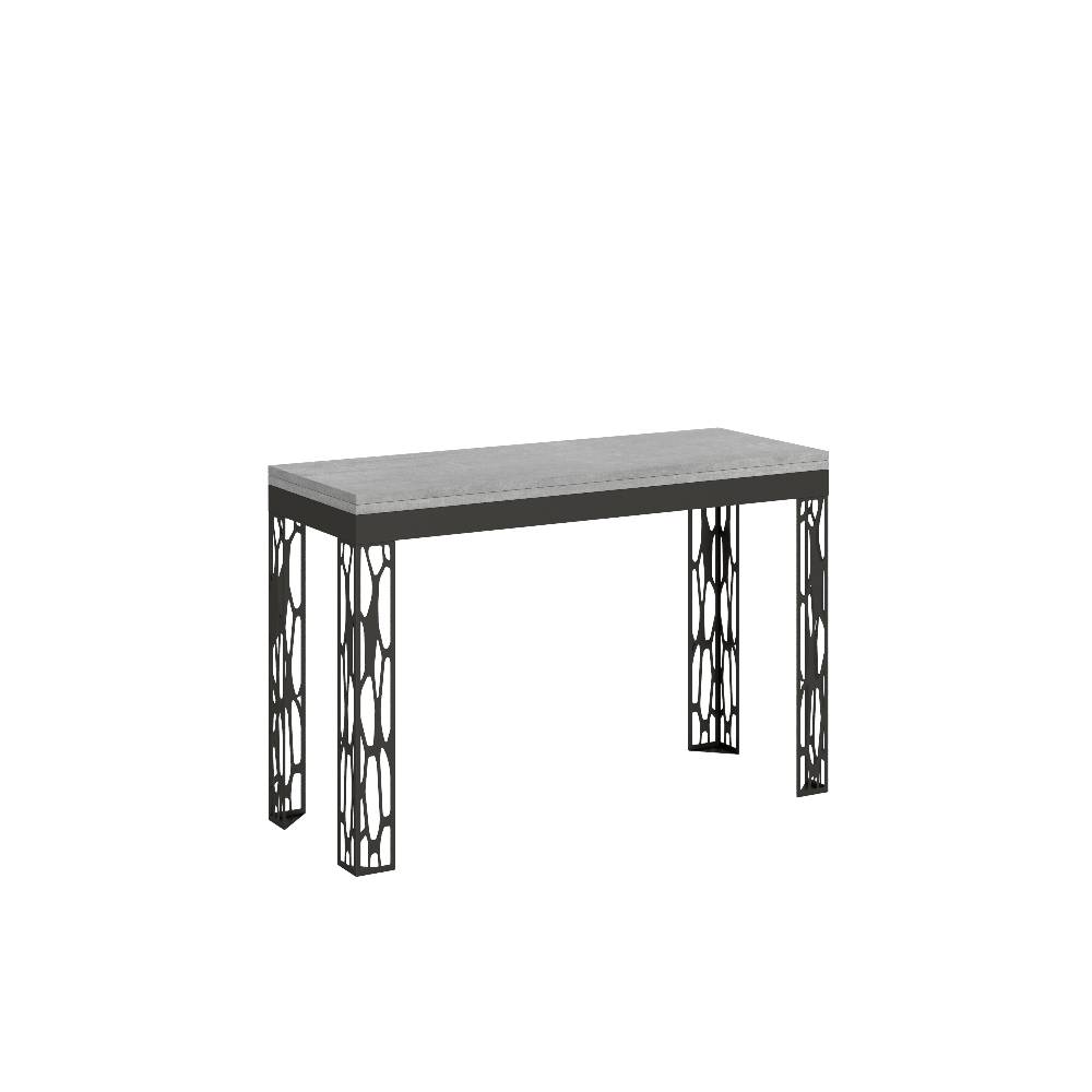 Itamoby Tavolo Ghibli Double Cemento 120×45 aperto/Allungato 120×90/200×90 gambe/telaio Antracite Limitato a 3 giorni