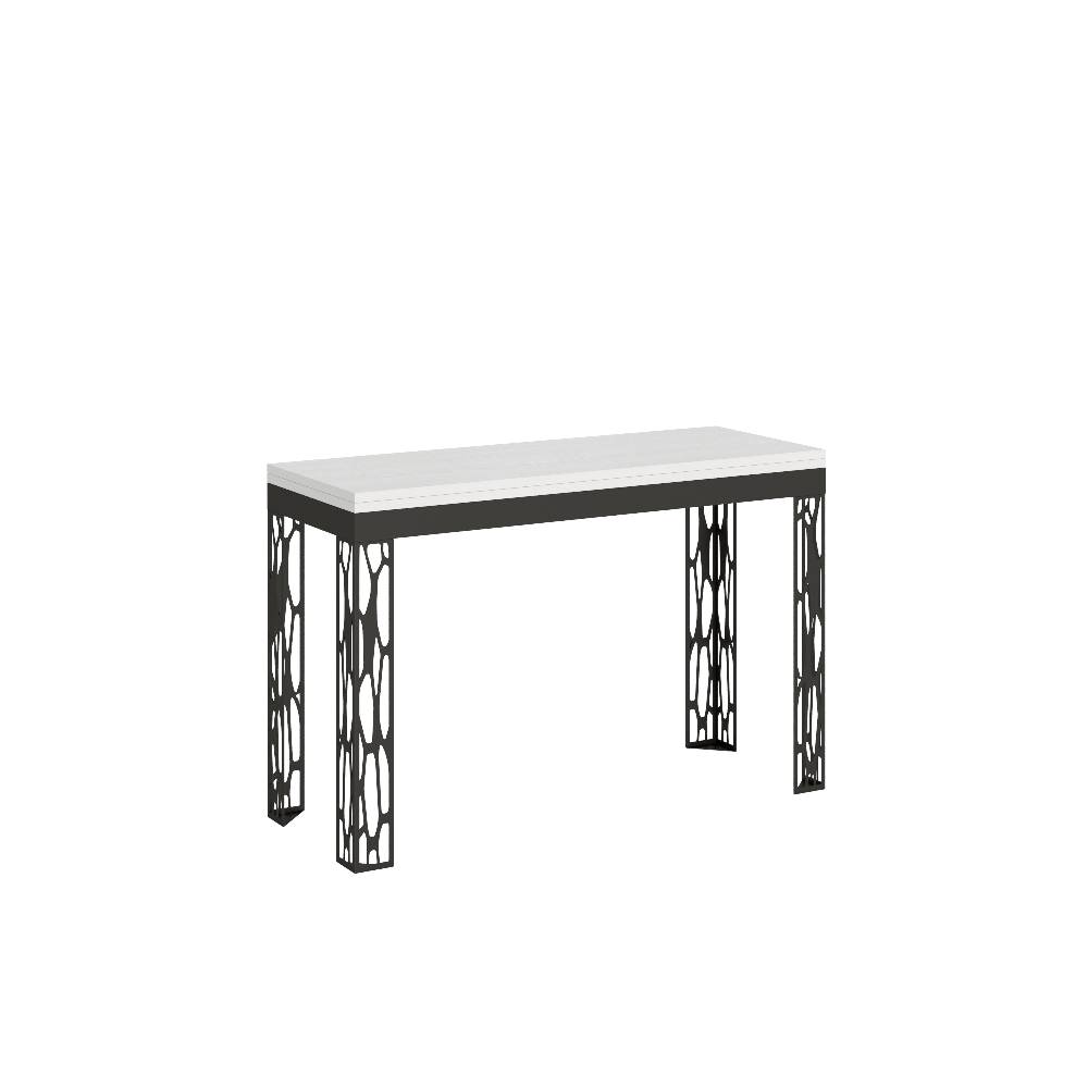 Itamoby Tavolo Ghibli Double Bianco Frassino 120×45 aperto/Allungato 120×90/200×90 gambe/telaio Antracite Esporta salva