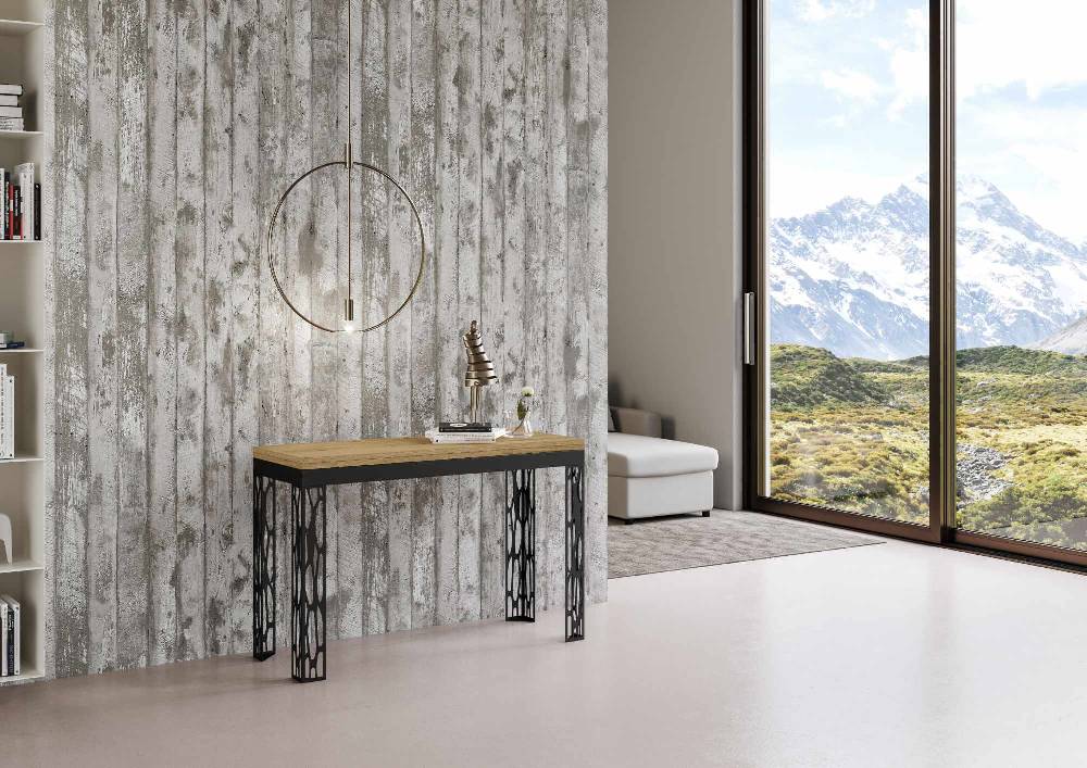 Itamoby Tavolo Ghibli Double Quercia Natura 120×45 aperto/Allungato 120×90/200×90 gambe/telaio Antracite Black Friday Prezzi