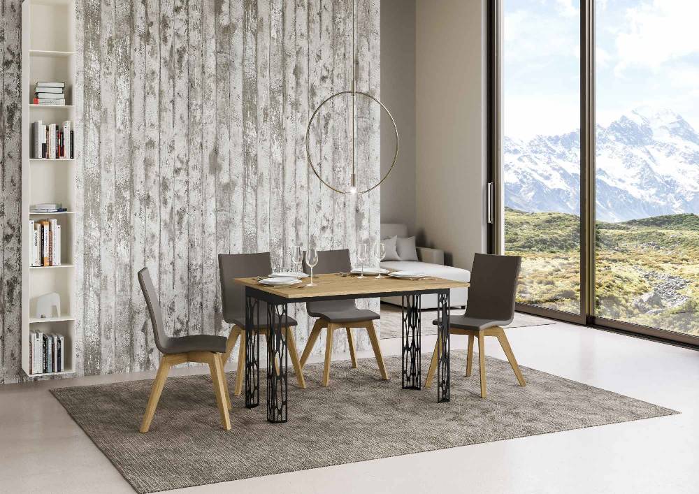 Itamoby Tavolo Ghibli Double Quercia Natura 120×45 aperto/Allungato 120×90/200×90 gambe/telaio Antracite Black Friday Prezzi
