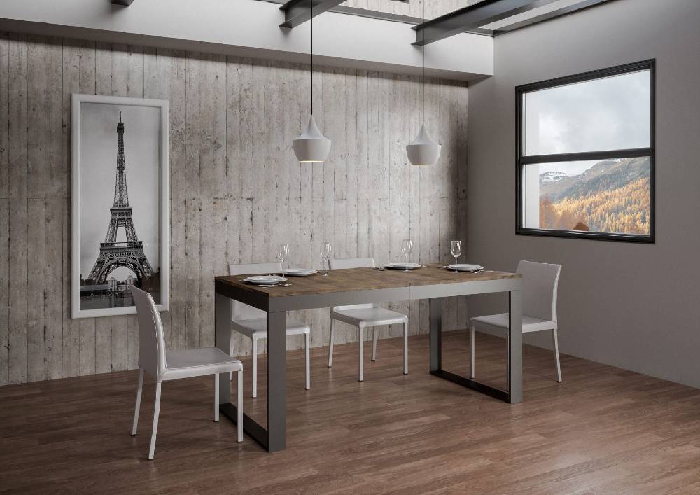 Itamoby Tavolo Tecno Evolution piano Noce 90×180 Allungato 90×284 telaio Antracite Acquista Ora