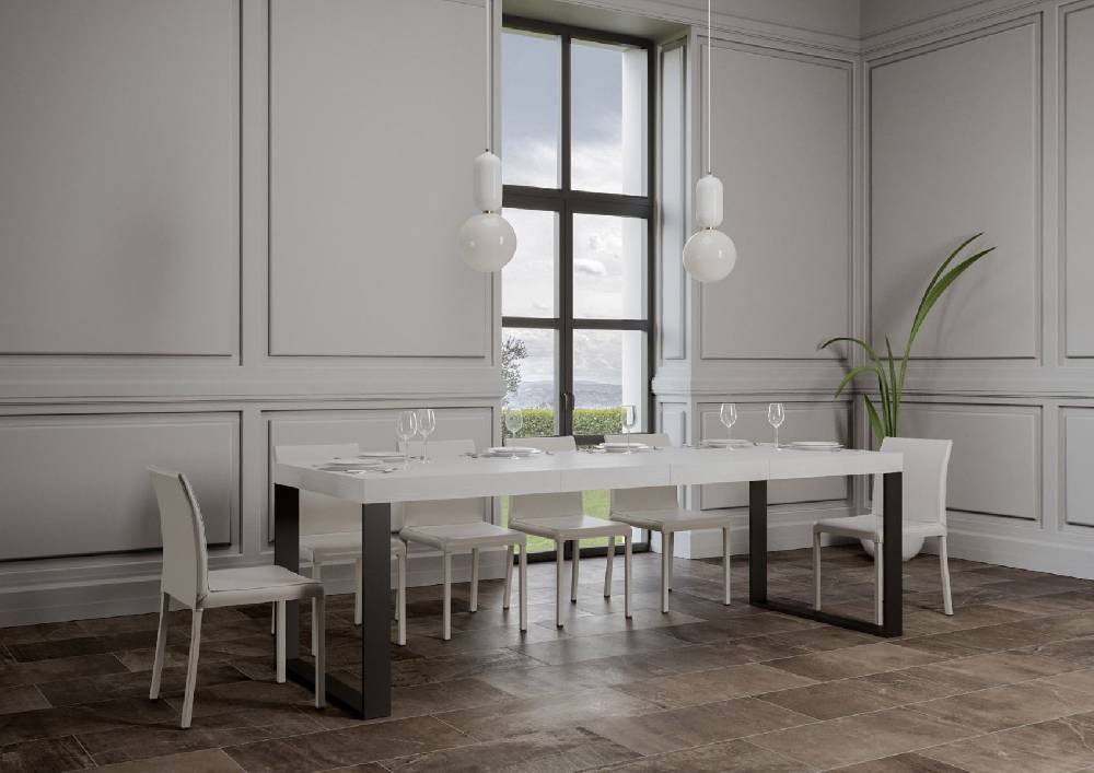 Itamoby Tavolo Tecno Premium Allungabile piano Bianco Frassino 90×160 Allungato 264 telaio Antracite Sconto di tempo limitato
