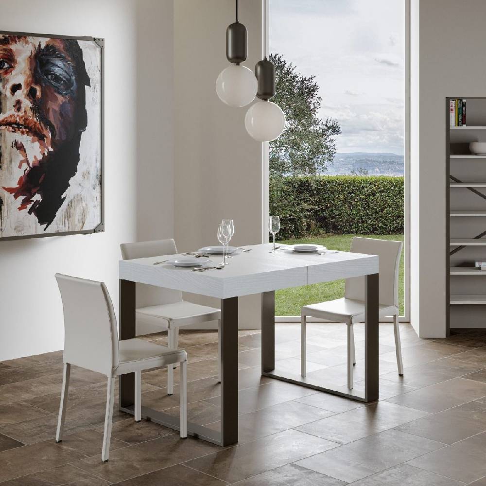 Itamoby Tavolo Tecno Premium Allungabile piano Bianco Frassino 90×130 Allungato 234 telaio Antracite Comprare a buon mercato