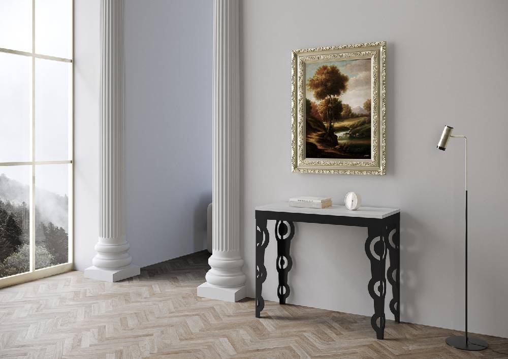 Itamoby Consolle Karamay Evolution Bianco Frassino telaio Antracite Offerta esclusiva