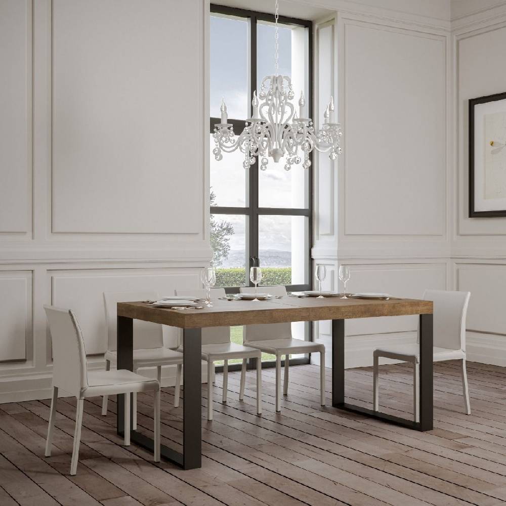 Itamoby Tavolo Tecno Allungabile piano Noce 90×160 Allungato 420 telaio Antracite Fino al 60% di sconto