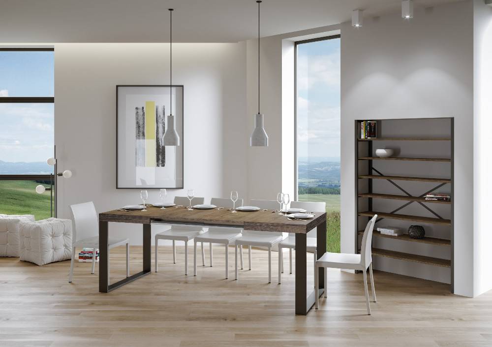 Itamoby Tavolo Tecno Allungabile piano Noce 90×160 Allungato 420 telaio Antracite Fino al 60% di sconto