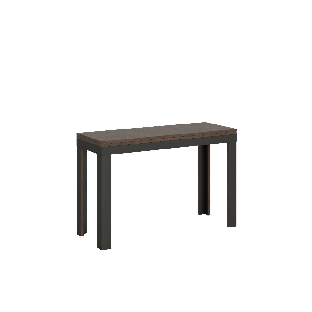 Itamoby Tavolo Linea Double Noce 120×45 aperto/Allungato 120×90/200×90 gambe/telaio Antracite Spedizione Gratuita
