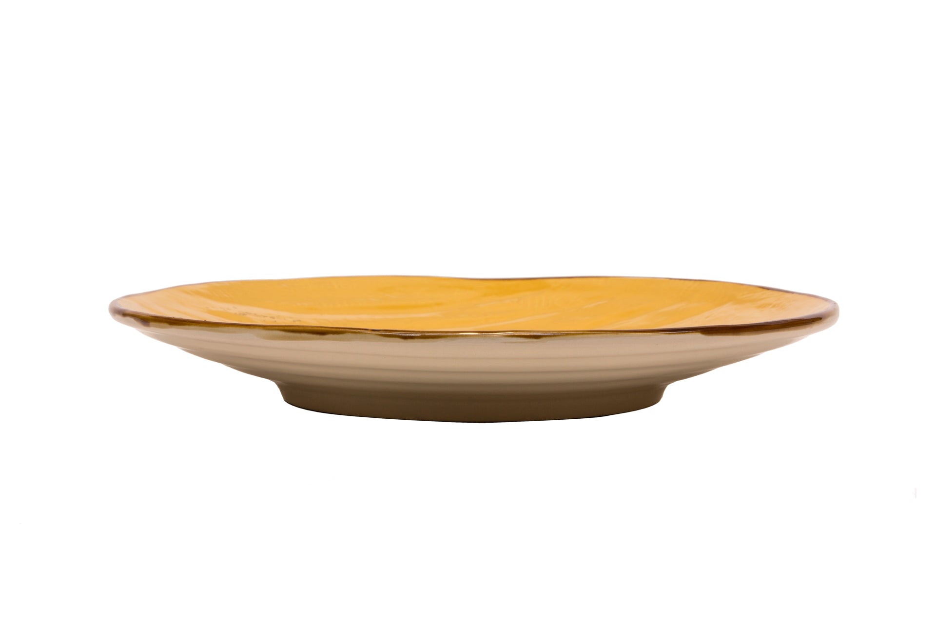 Novità Home Mediterraneo - Piatto Piano in Gres Giallo Prezzo Ridotto