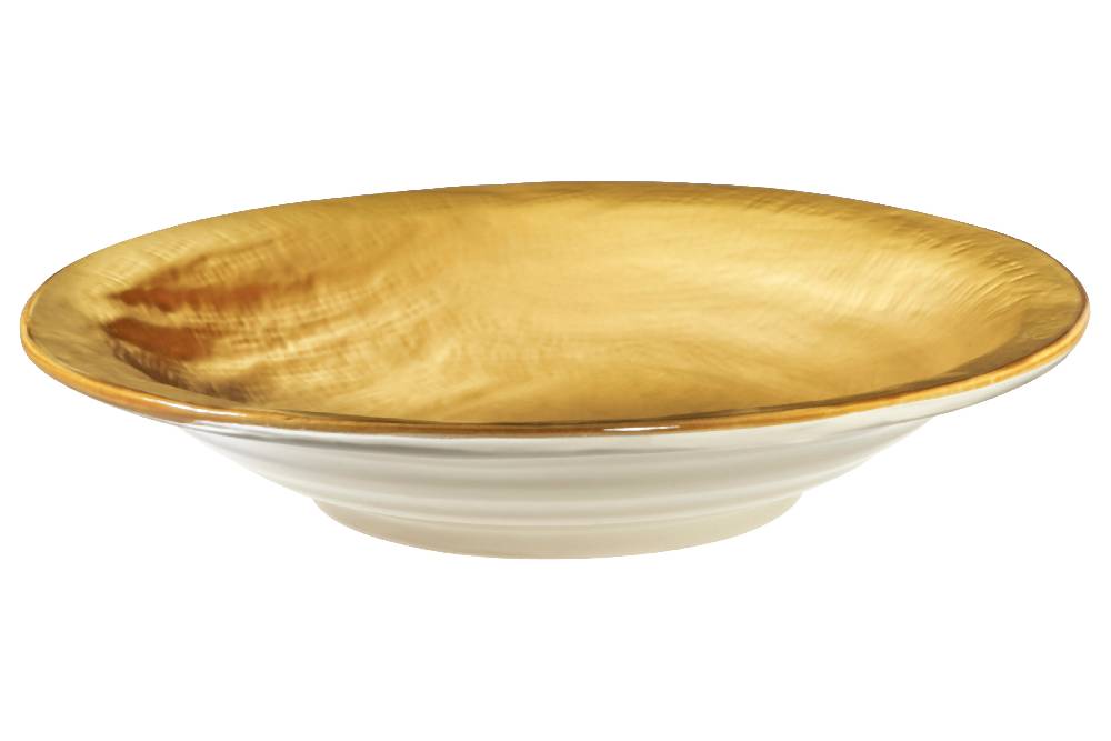 Novità Home Mediterraneo - Piatto Fondo in Gres Giallo Vendita Calda