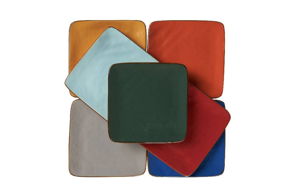 Novità Home Mediterraneo - piattino quadrato rosso Saldi Di Fabbrica