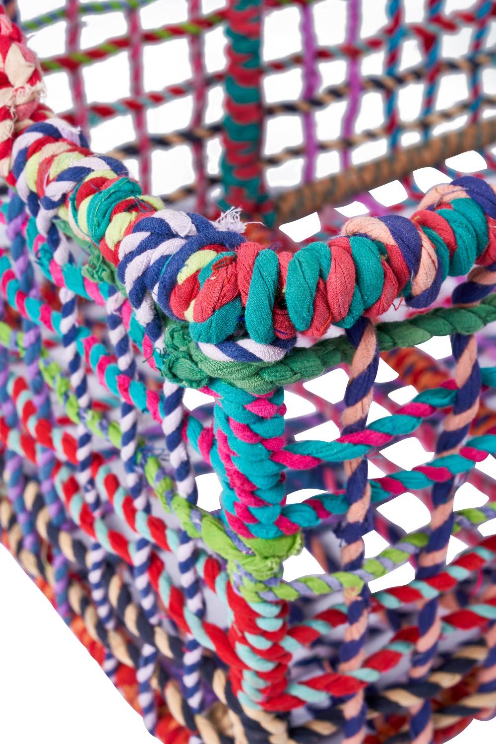 Novità Home Ceste ferro rivestite in cotone colorato set 1/2 Convenienza