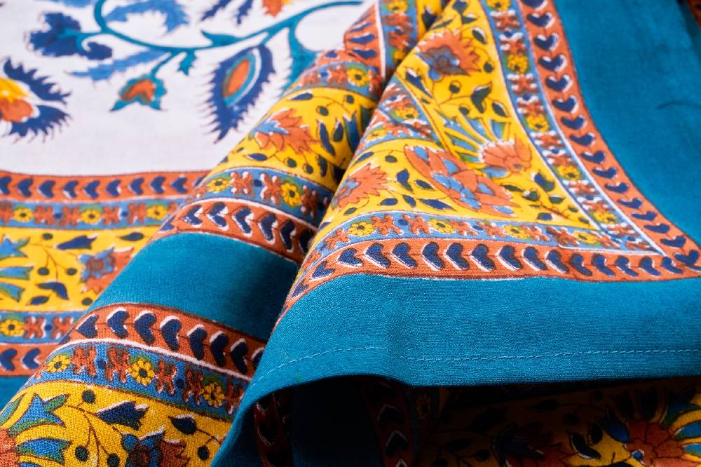 Novità Home Capalbio - mezzero deco blue ocra 180x270 Offerte