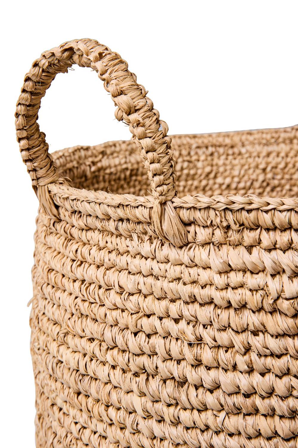 Novità Home Weaves - Cesta Con Manici Intreccio Uncinetto Consegna Veloce