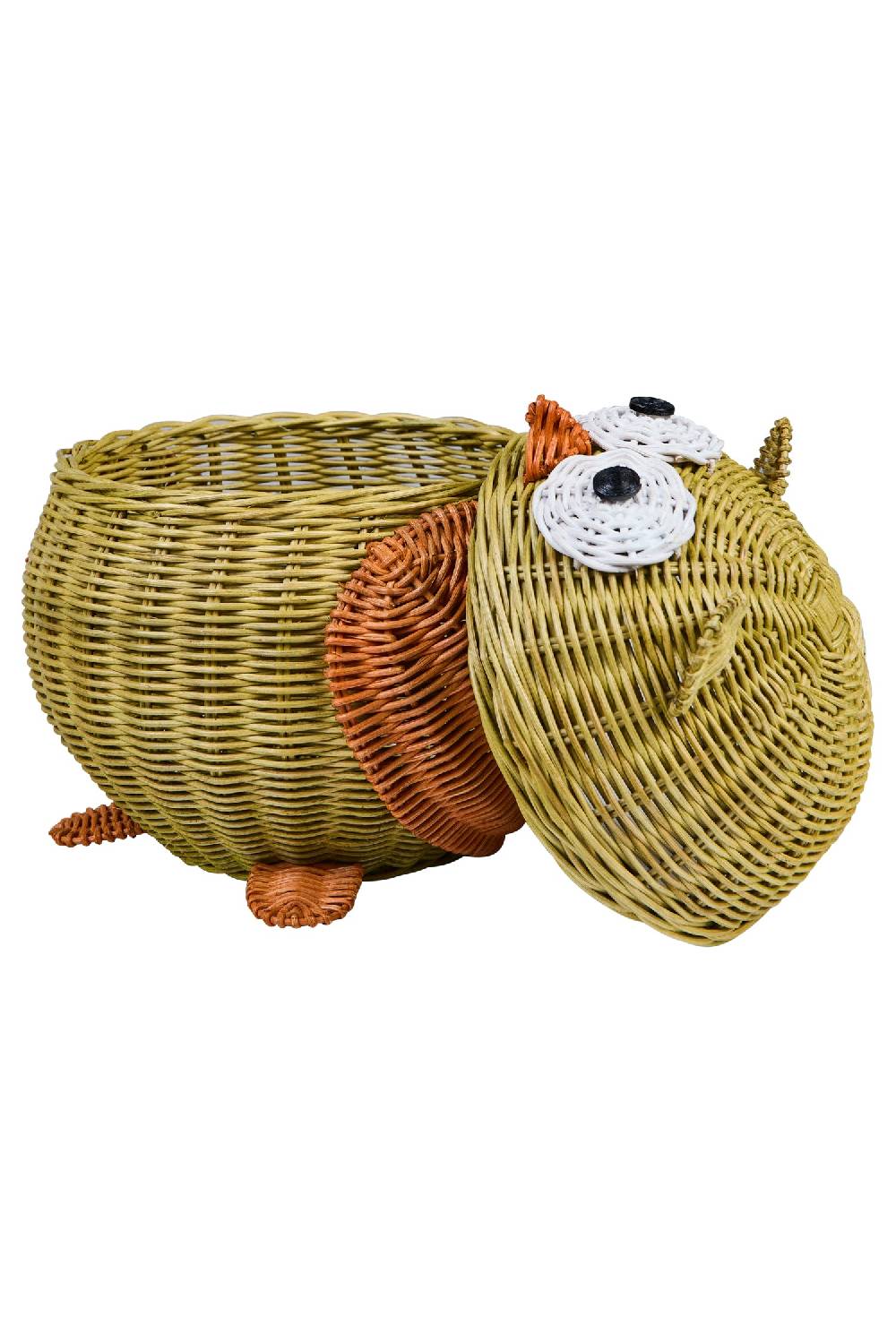 Novità Home Tressage - Gufo In Midollino Verde Medio Saldi Di Fabbrica