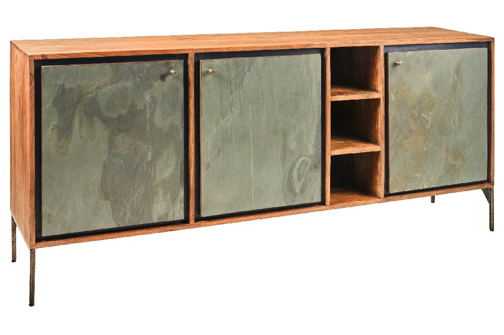 Novità Home Ardesia - credenza 3 sportelli 3 ripiani Moda