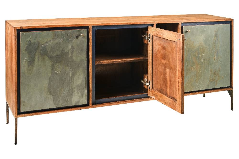 Novità Home Ardesia - credenza 3 sportelli 3 ripiani Moda