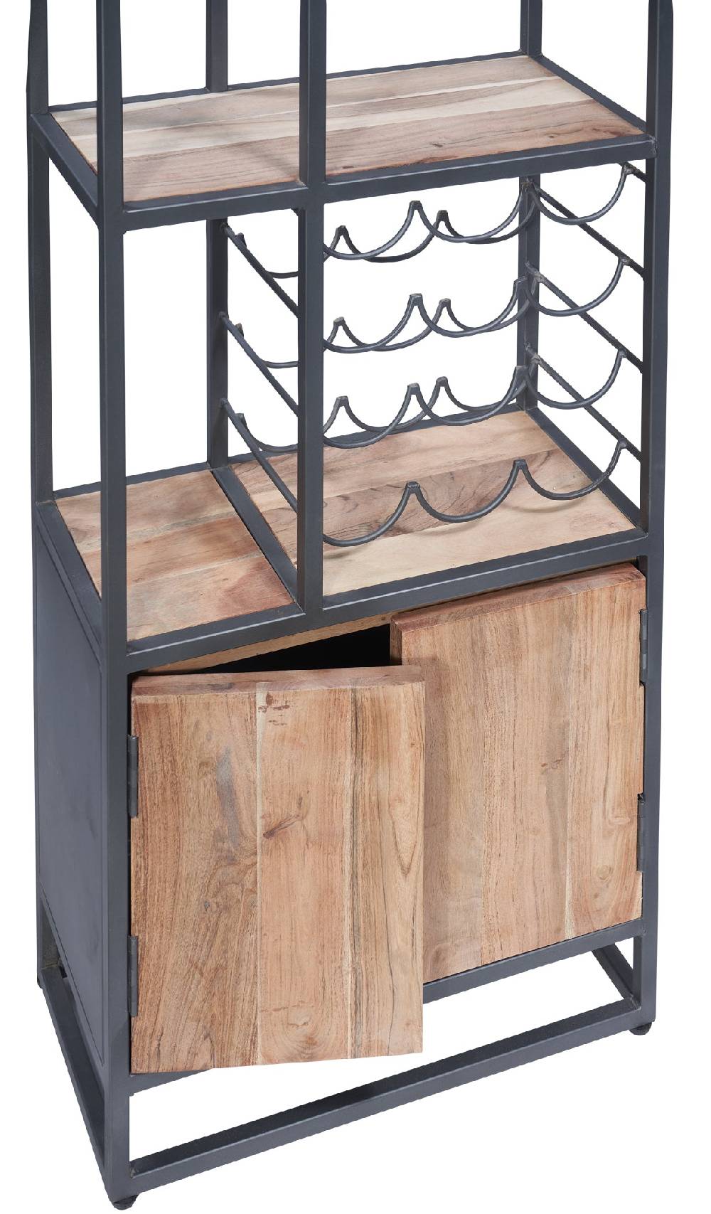 Novità Home Credenza portabottiglie con 2 sportelli in legno e metallo 2025