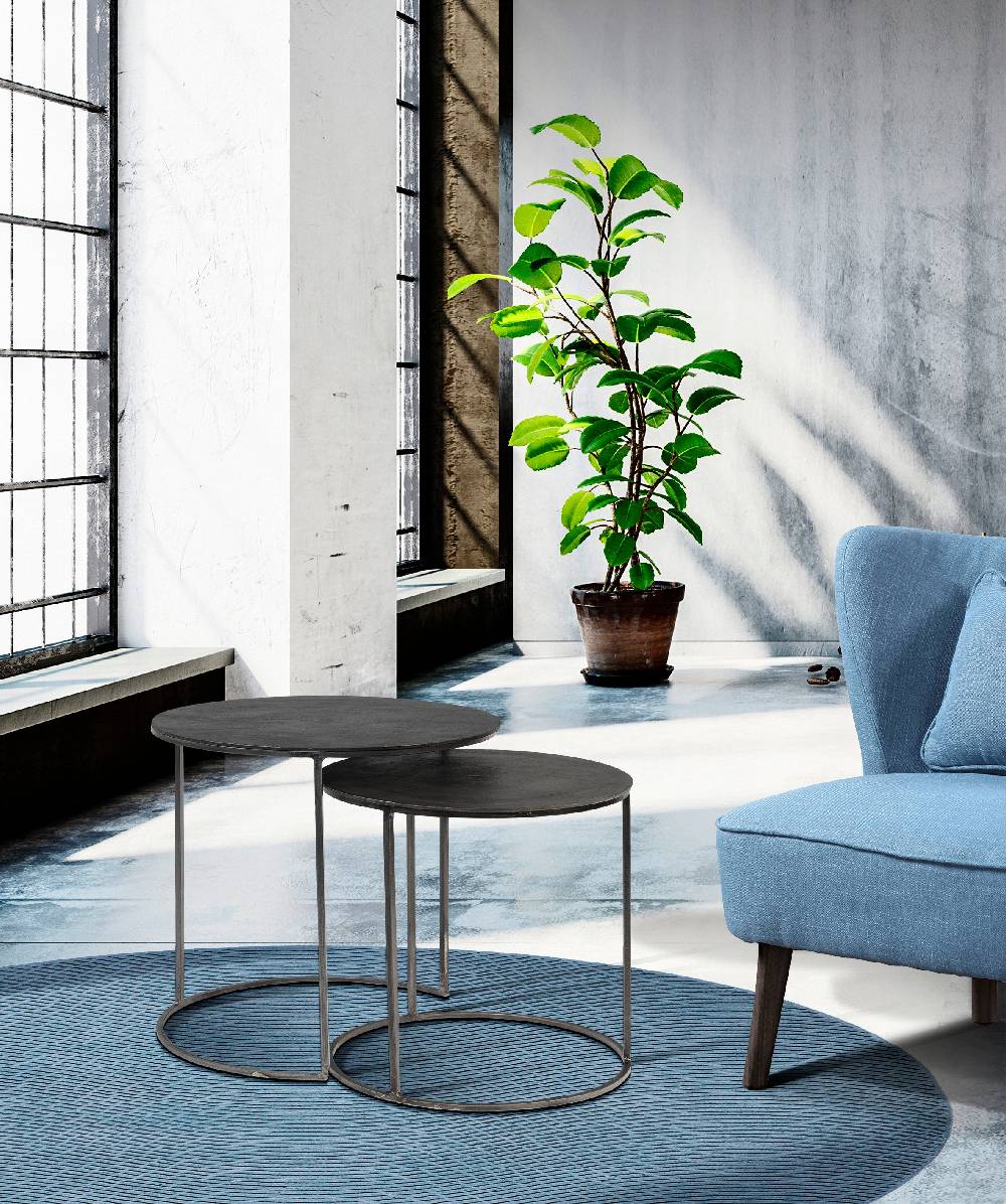 Novità Home Tavolino basso tondo in ferro - set 1/2 Pezzi Unici