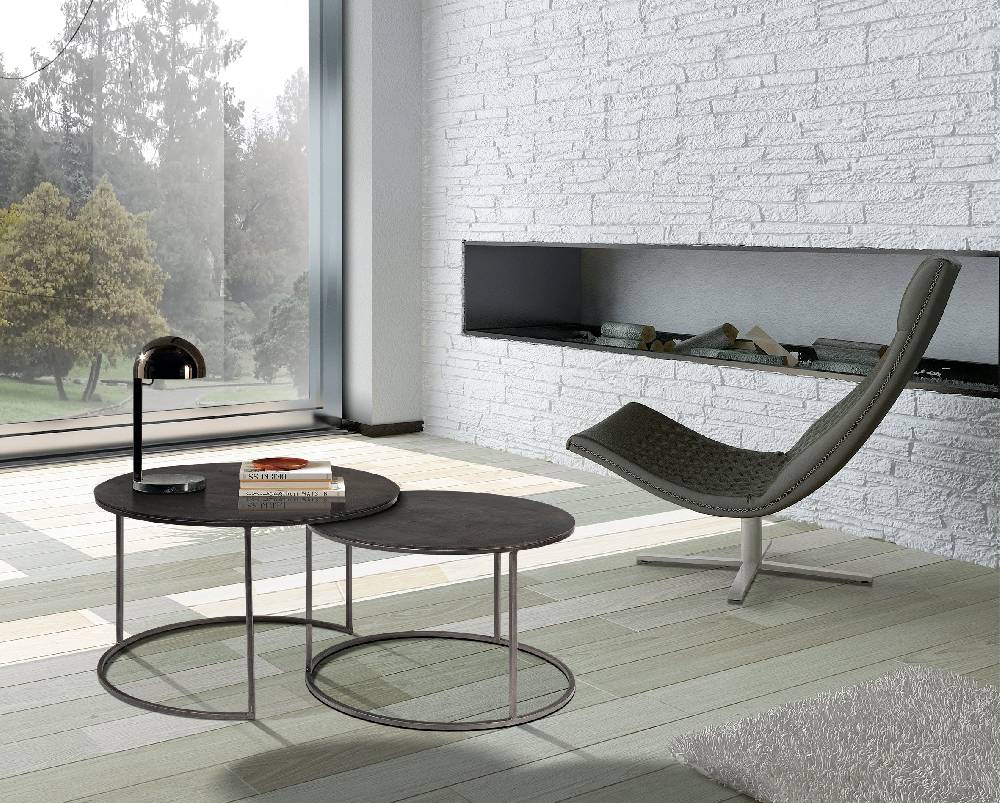 Novità Home Tavolino basso rotondo in metallo - set 1/2 Qualità Garantita