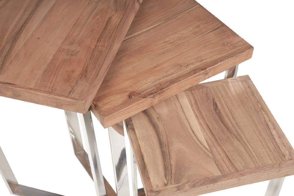 Novità Home Tavolino basso in legno e metallo - set 1/3 Negozi Online