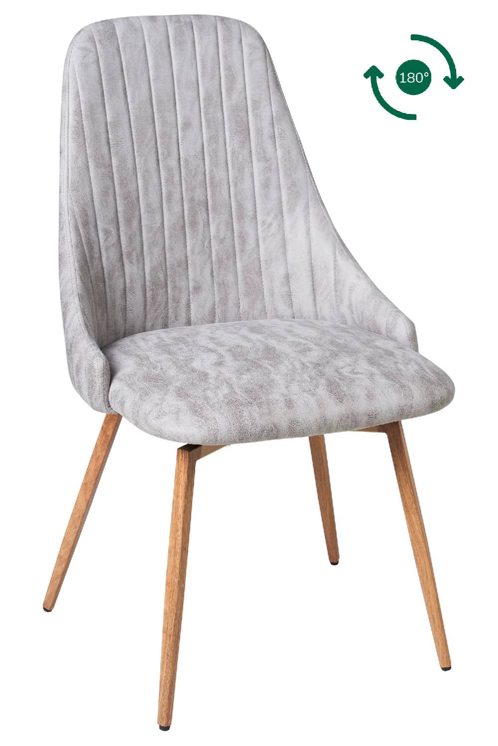 Novità Home Terese - sedia giro 180 grigia chiara Vendite Flash