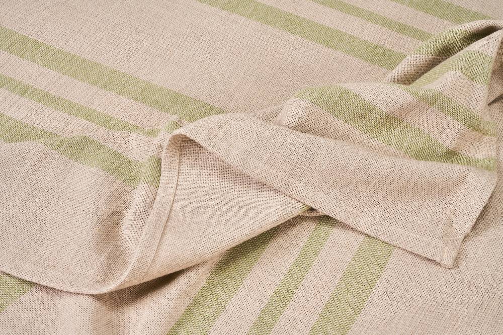 Novità Home Favignana - Tovaglia Trama Telaio Naturale Riga Verde 140X240 Fino Al -60%