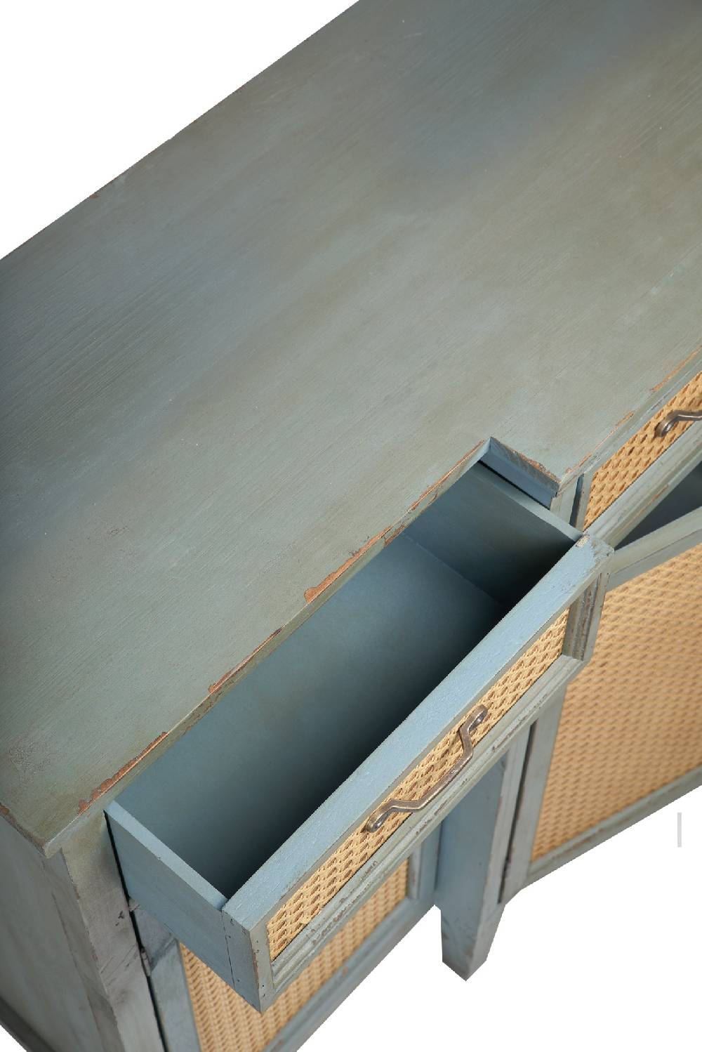 Novità Home Tonia - Credenza Verde Antico - 3 Cassetti 4 Sportelli in Paglia Vienna 2025
