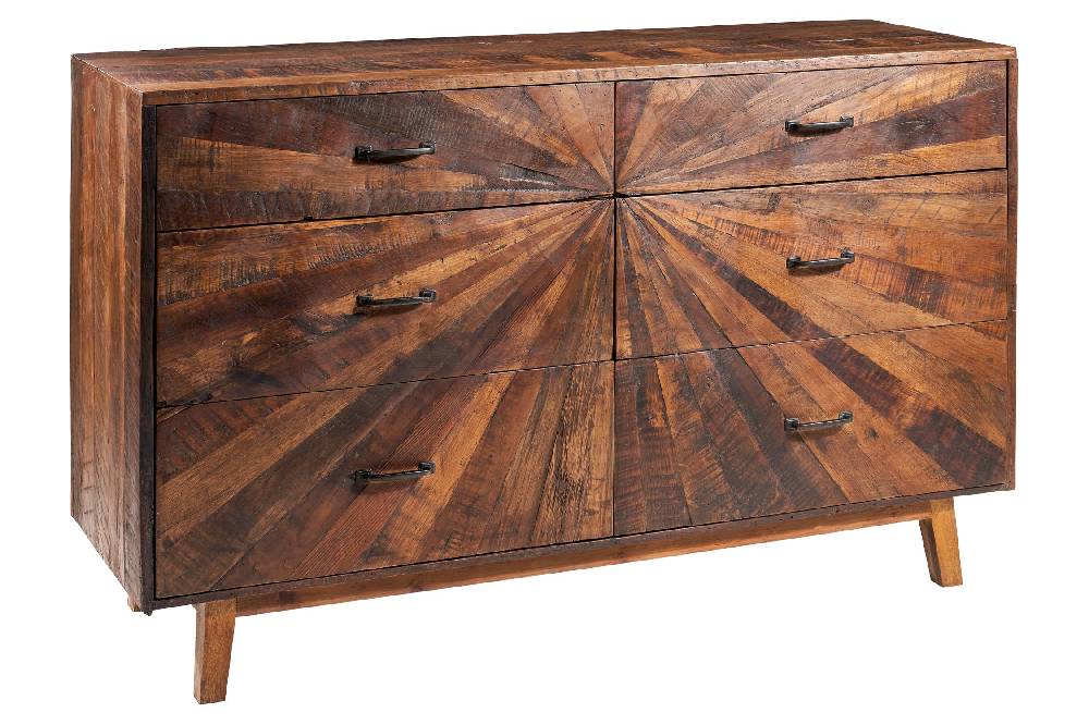 Novità Home Sunshine - Comò con 6 Cassetti in Legno Riciclato Qualità