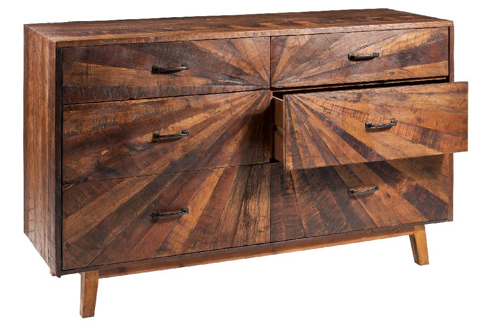 Novità Home Sunshine - Comò con 6 Cassetti in Legno Riciclato Qualità