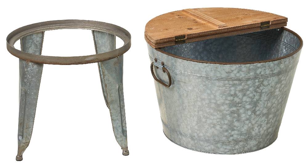 Novità Home Pozzetto - contenitore metallo e legno tondo Acquista Ora