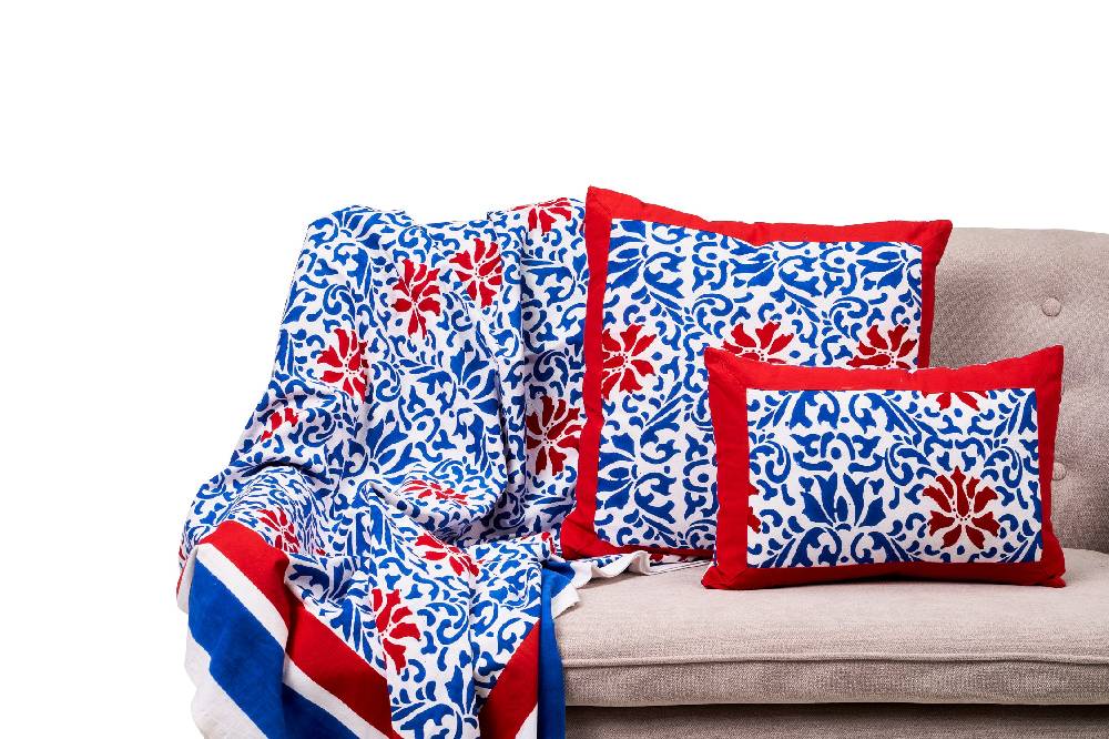 Novità Home Noto - mezzero doppio decor blue in cotone - 270x270 Convenienza