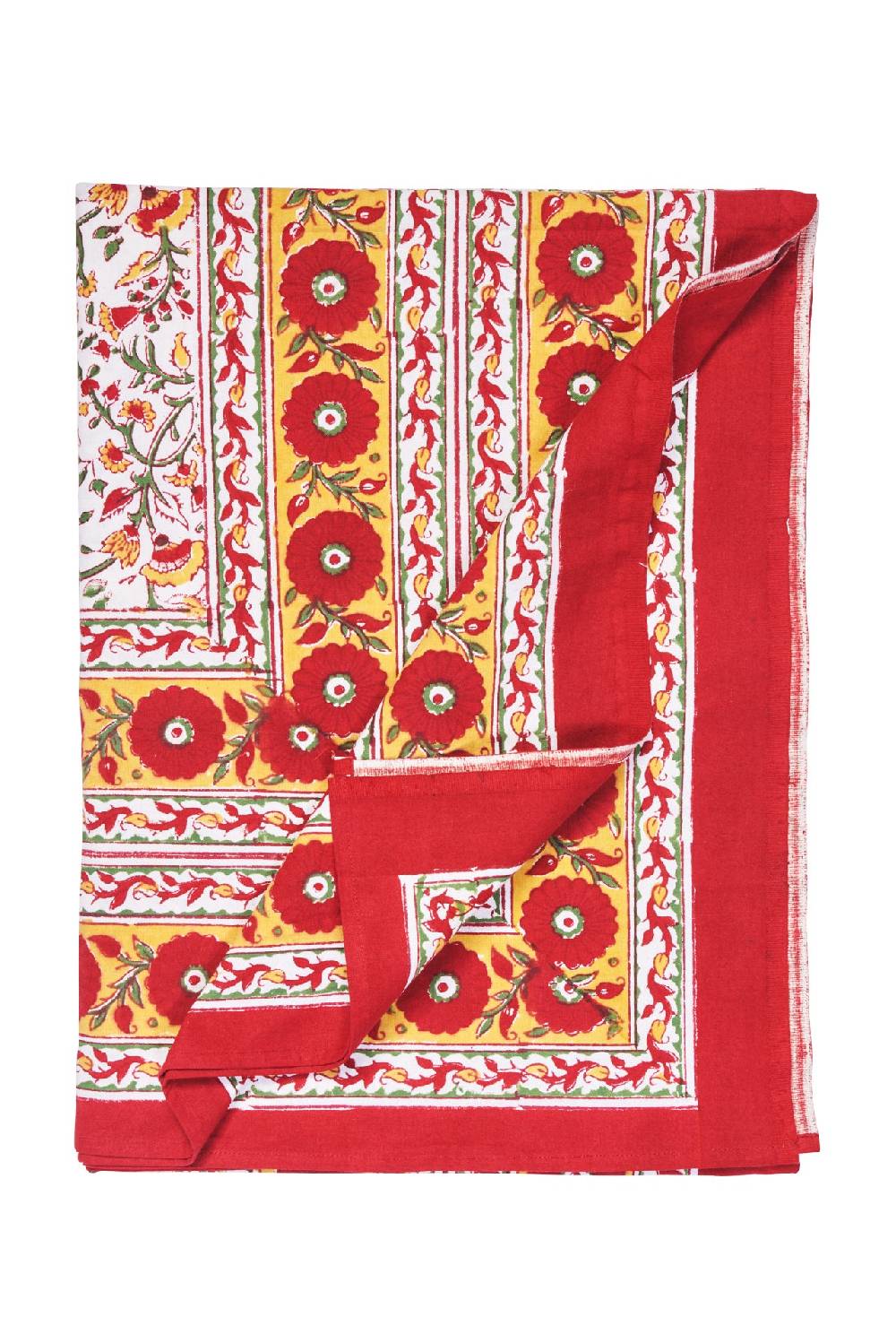 Novità Home Modica - mezzero singolo decor rosso in cotone - 180x270 Presa