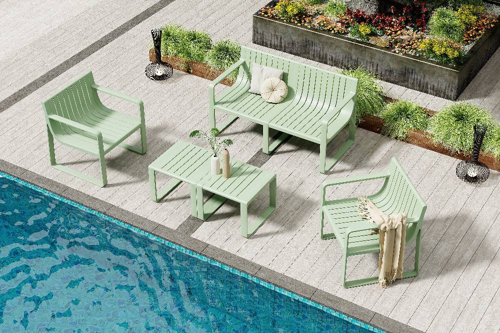Novità Home Ajobi - Set 1/5 da esterno In Pp Verde Salvia Saldi