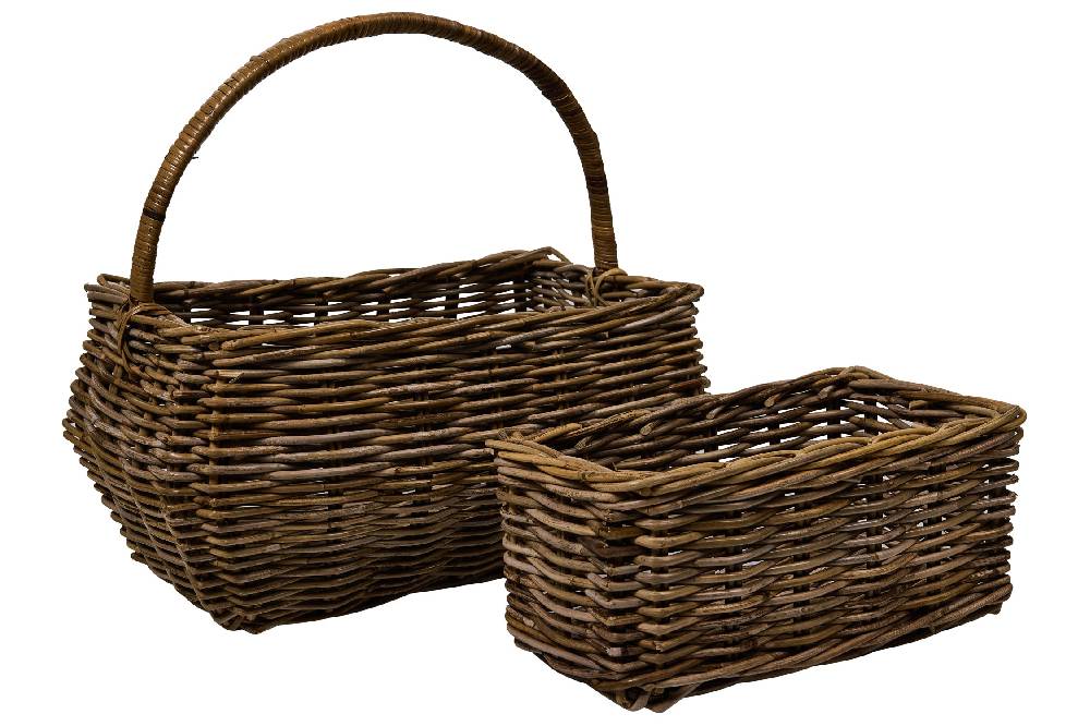Novità Home Rush Weaves - Sporta Con Manico +1 Cesta Rett. Set 1/2 In Saldo