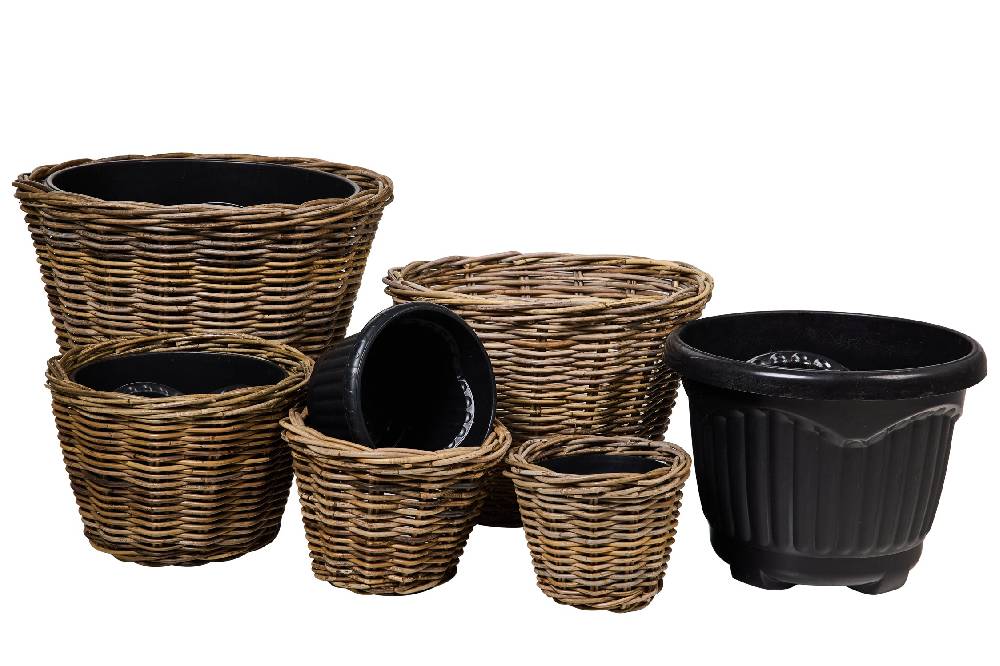 Novità Home Rush Weaves - Ceste Porta Piante Con Vasi In Plastica Set 1/5 Italy
