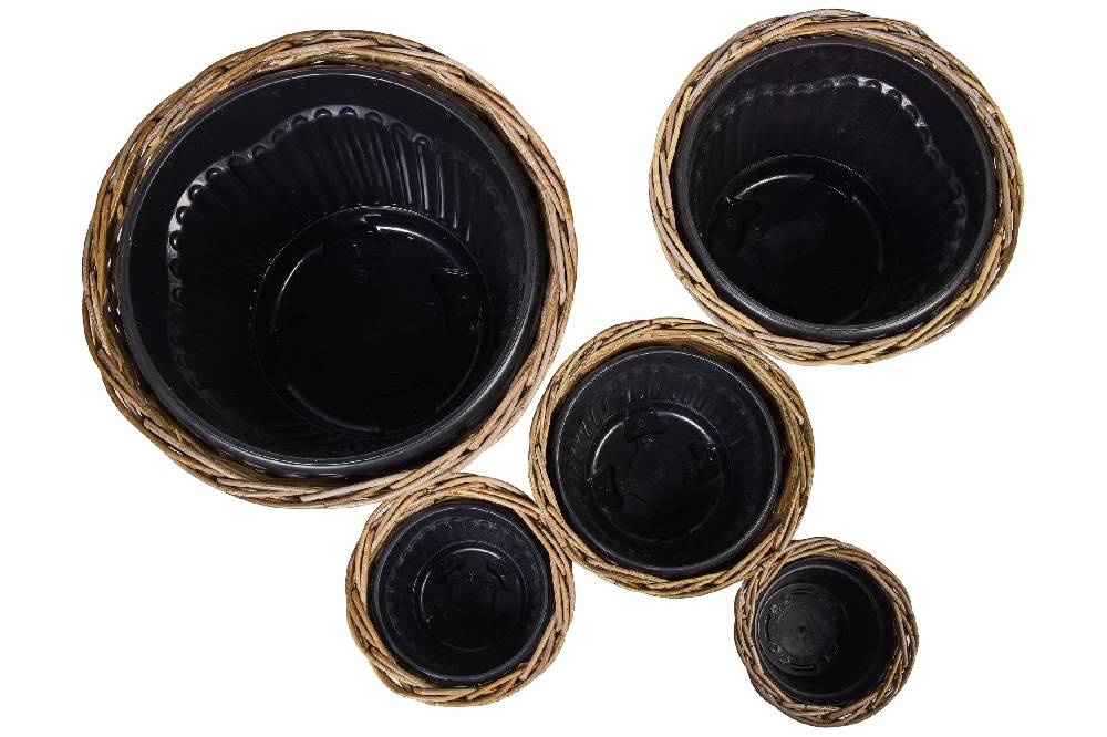 Novità Home Rush Weaves - Ceste Porta Piante Con Vasi In Plastica Set 1/5 Italy