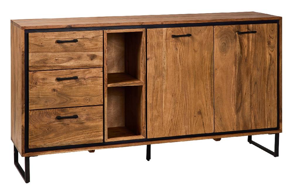 Novità Home Farley - Credenza 2 Sportelli 3 Cassetti 2 Ripiani A Vista Fino Al -60%