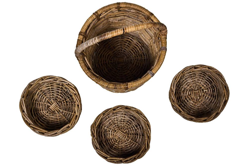 Novità Home Rush Weaves - Cesta Con Manico Con 3 Cestini Set 1/4 Affare Del Giorno