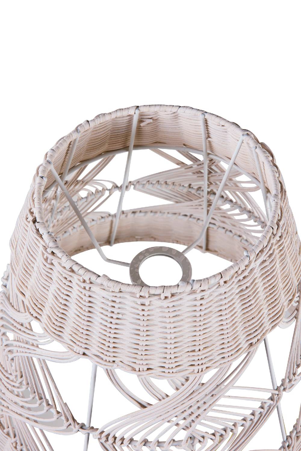 Novità Home Lumiere - Cappello Lampadario Cilindro Medio Midollino Bianco Novità
