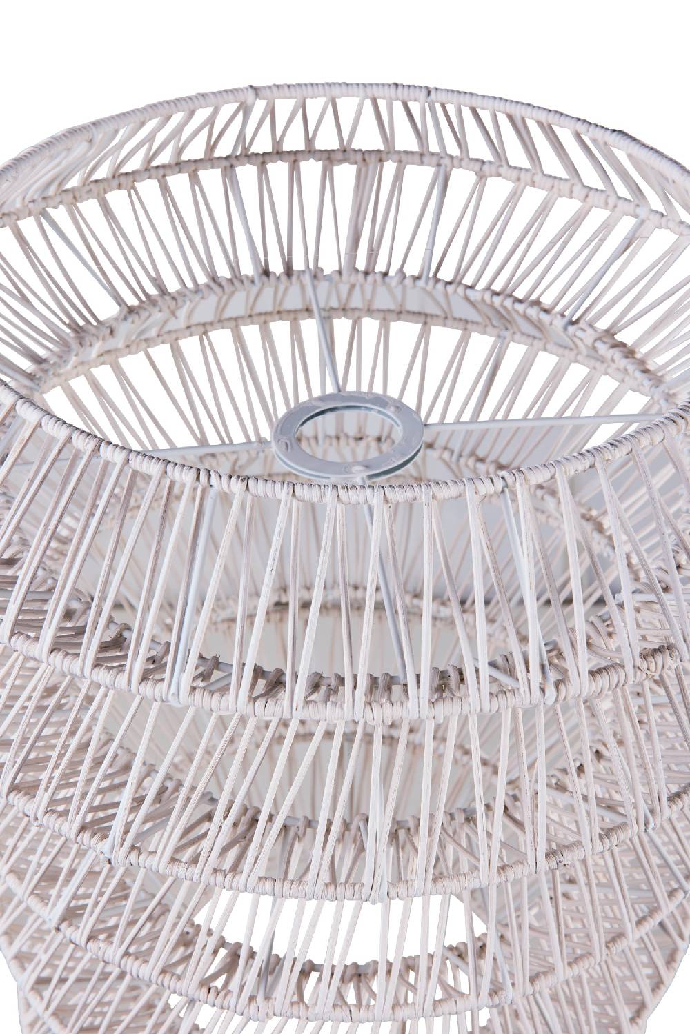 Novità Home Lumiere - Cappello Lampadario Design Midollino Bianco Sconti VIP