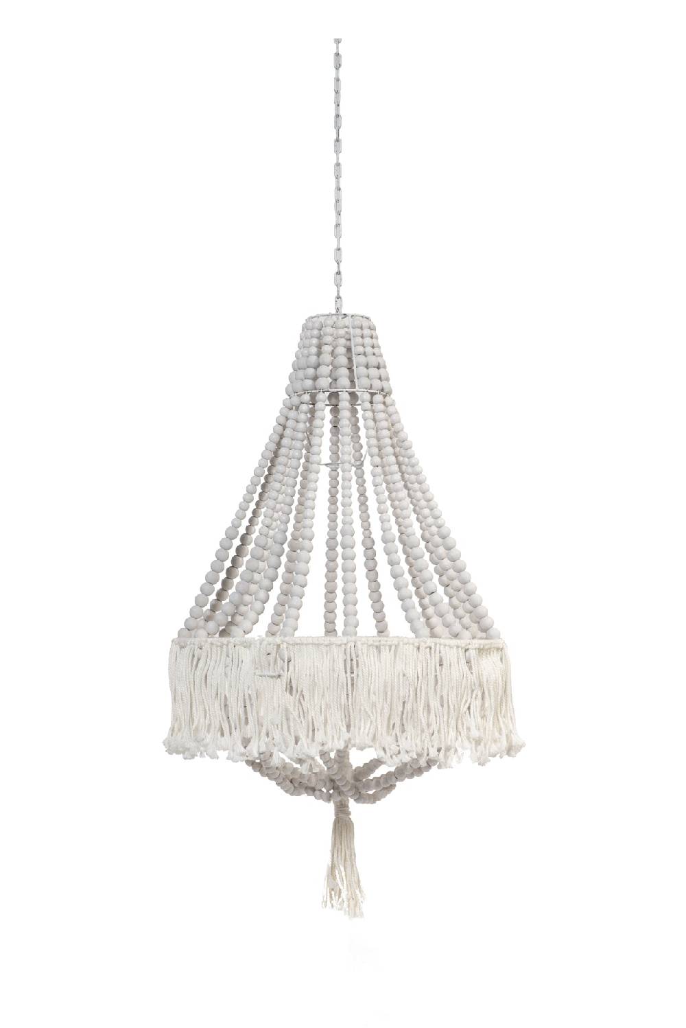 Novità Home Bubbles - Lampadario Sfere Legno Con Frange Bianco Solo un giorno rimasto