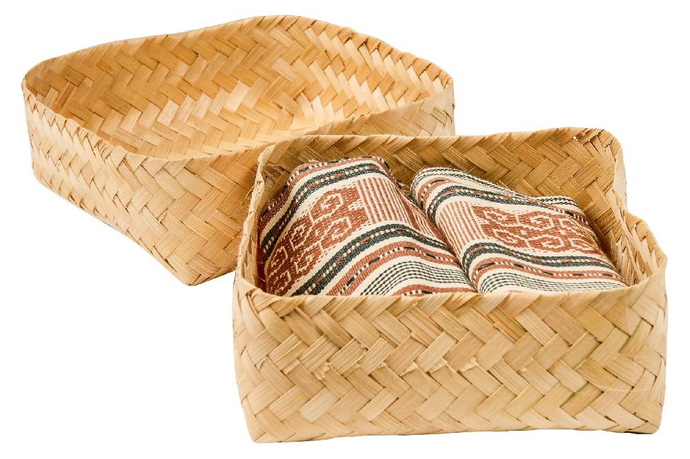 Novità Home Artistic Fabrics - Runner Set 1/2 In Cesta Bambu Intrecciata Enormi sconti