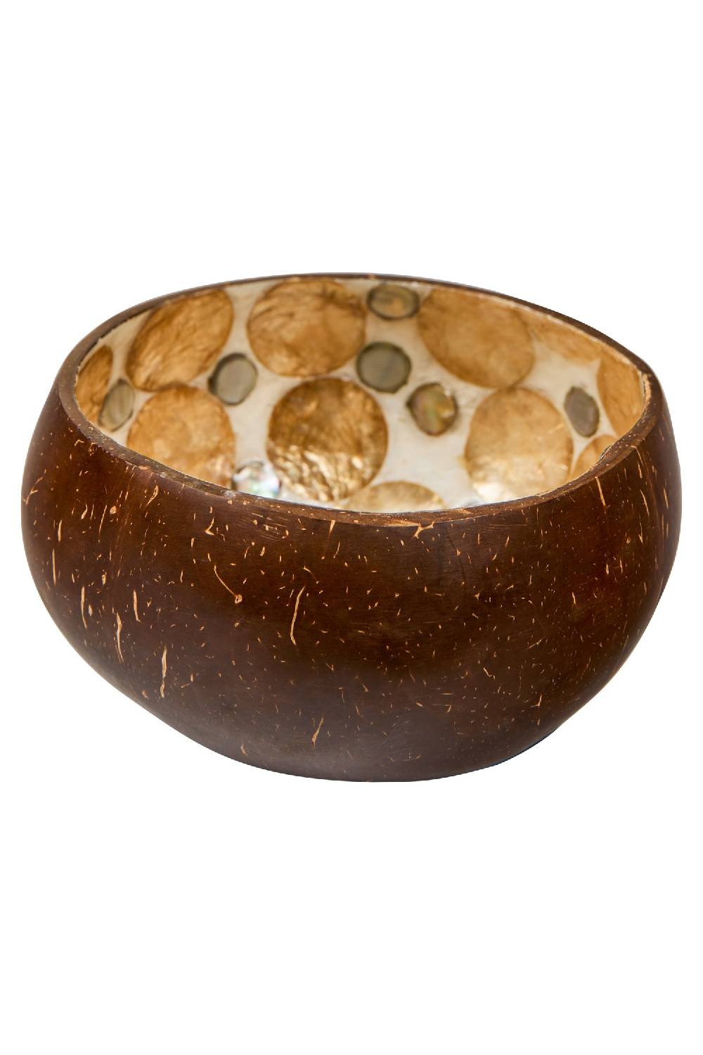 Novità Home Nacre - Ciotolina In Cocco Interno Madreperla Pois Oro E Argento Sconti questo mese