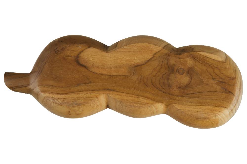 Novità Home Bartender - Ciotola Legno Tripla Forma Legume Con Abalone Nuovo
