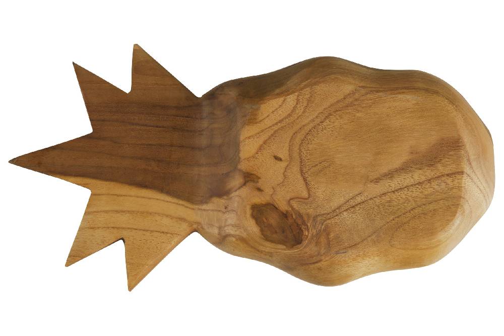 Novità Home Bartender - Ciotola Legno Sagoma Frutto Ananas Con Abalone Vendita