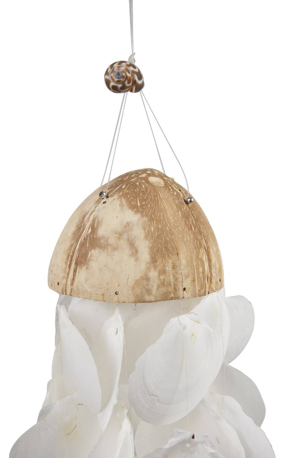 Novità Home Wind Sounds - Cocco Shabby Con Fili Conchiglie Bainche Spedizione Gratuita