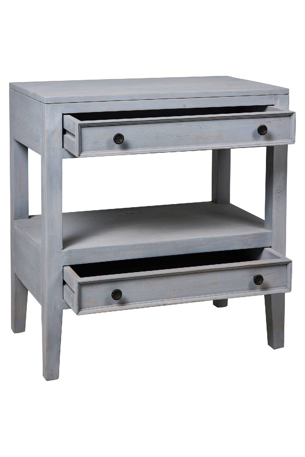 Novità Home Heloise - Mobiletto Comodino 2 Cassettini Grey Vintage Online